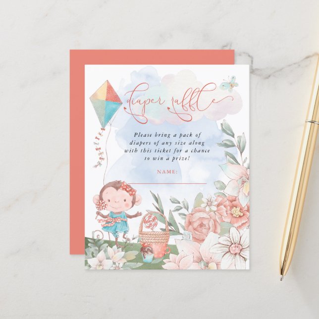 バジェットモンキーおむつラッフルベビーシャワーピクニック (正面/裏面インサイチュ)