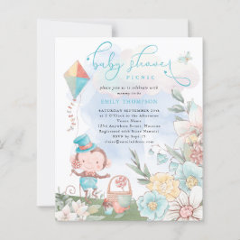 バジェットモンキーボーイ赤ちゃんシャワーピクニック招待状