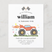 バジェットモンスタートラックBashレースフラグ子供の誕生日 (正面)