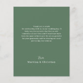 バジェットモンステラ結婚リーフのサンキューフラットカード (裏面)