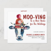 バジェットモーヴィング新しいホームカウホリデームービングカード (正面/裏面)