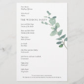 バジェットユエレガントーカリプタススクリプト結婚式 プログラム (裏面)