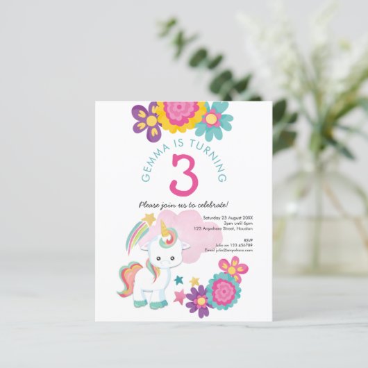 バジェットユニコーンガール3rd誕生日パーティの招待状 (スタンド正面)
