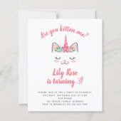 バジェットユニコーンキッテン誕生日招待状 (正面)