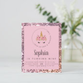 バジェットユニコーングリッター誕生日パーティーの招待 (スタンド正面)