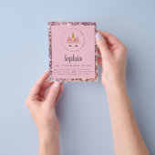 バジェットユニコーングリッター誕生日パーティーの招待 チラシ (手)