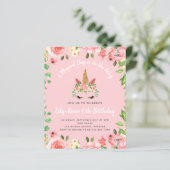 バジェットユニコーン顔フローラ誕生日招待状 (スタンド正面)