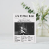 バジェットユニーク新聞写真結婚式招待状 (スタンド正面)
