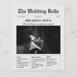 バジェットユニーク新聞写真結婚式招待状
