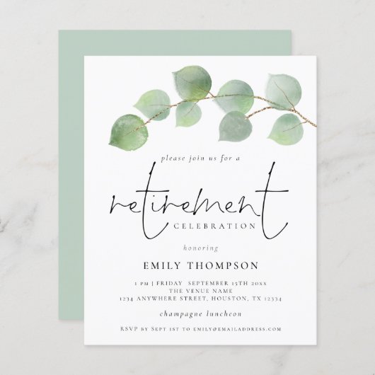 バジェットユモダンーカリプトゥス退職招待状 (正面/裏面)