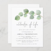 バジェットユーカリお祝いオブライフ招待状 (正面/裏面)