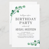 バジェットユーカリガーリーーバースデーパーティーの招待 (正面/裏面)