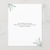 バジェットユーカリシンプルモダン結婚式招待状 チラシ (裏面)