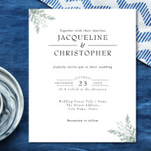 バジェットユーカリシンプルモダン結婚式招待状