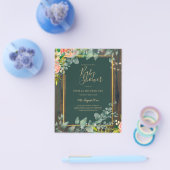 バジェットユーカリフローラベイビーシャワー素朴 チラシ (シングル)