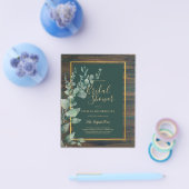 バジェットユーカリブライダルシャワーグリーンリー金ゴールドフライ チラシ (シングル)