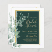 バジェットユーカリブライダルシャワーグリーン金ゴールドQR C (正面/裏面)