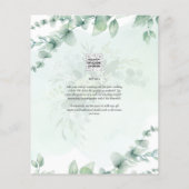 バジェットユーカリブライダルシャワーグリーン金ゴールドQR C チラシ (裏面)