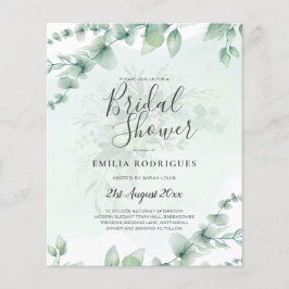 バジェットユーカリブライダルシャワーグリーン金ゴールドQR C チラシ