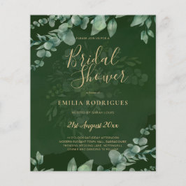 バジェットユーカリブライダルシャワーグリーン金ゴールドQR C チラシ