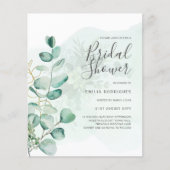 バジェットユーカリブライダルシャワーグリーン金ゴールドQR C チラシ (正面)
