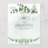 バジェットユーカリブライダルシャワーグリーン金ゴールドQR C チラシ (裏面)