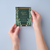 バジェットユーカリブライダルシャワーグリーン金ゴールドQR F チラシ (手)