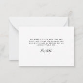 バジェットユーカリブライダルシャワーサンキューユー ノートカード (裏面)