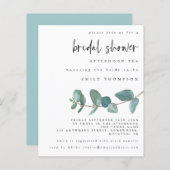 バジェットユーカリブライダルシャワーティー招待状 (正面/裏面)