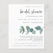 バジェットユーカリブライダルシャワーティー招待状 (正面)