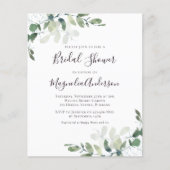 バジェットユーカリブライダルシャワーハガキ招待状 (正面)