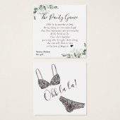 バジェットユーカリブライダルシャワーパンティゲームカード (正面&裏面)