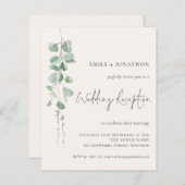 バジェットユーカリプスクリームウェディングレセプション招待状 (正面/裏面)