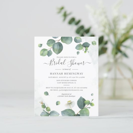 バジェットユーカリプスグリーンリーエレガントブライダルシャワー (スタンド正面)