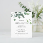 バジェットユーカリプスグリーンリーブライダルシャワー招待状 (スタンド正面)