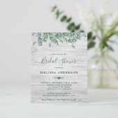 バジェットユーカリプスグリーンリーブライダルシャワー招待状 (スタンド正面)