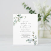 バジェットユーカリプスグリーンリーブライダルシャワー招待状 (スタンド正面)