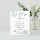 バジェットユーカリプスグリーンリーブライダルシャワー招待状 (スタンド正面)
