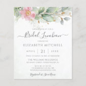 バジェットユーカリプスグリーンリーブライダルルンチョン招待状 (正面)