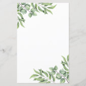 バジェットユーカリプスグリーンリー結婚式招待状 (裏面)