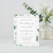 バジェットユーカリプスグリーンリー結婚式招待状 (スタンド正面)