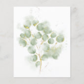 バジェットユーカリプスグリーンリー結婚式招待状 (裏面)