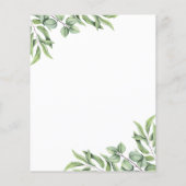 バジェットユーカリプスグリーンリー結婚式招待状 (裏面)