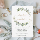 バジェットユーカリプスグリーンリー結婚式招待状 チラシ