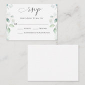 バジェットユーカリプスグリーンリーRSVPカード ノートカード (正面/裏面)