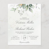 バジェットユーカリプスグリーン葉リーエレガントな結婚式 (正面)