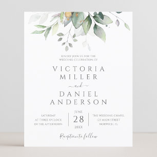 バジェットユーカリプスグリーン葉リーエレガントな結婚式