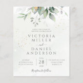 バジェットユーカリプスグリーン葉リーエレガントな結婚式 (正面)