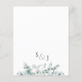 バジェットユーカリプスリーフグリーナリー結婚式招待状 (裏面)