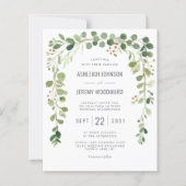 バジェットユーカリプタアーチ結婚式招待状 (正面)